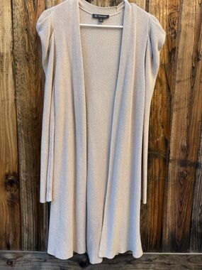 INC International Concepts Open-Front Long Cardigan - Beige/Taupe